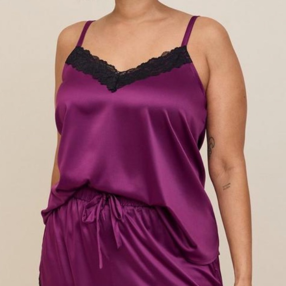 🍁 TORRID Size 6X or 30 Purple Lace Sleep Cami NWT